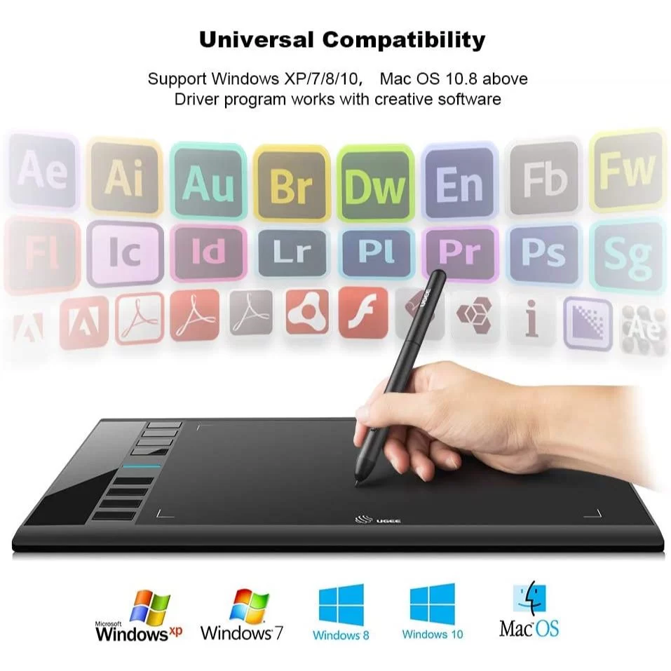 UGEE M708 Drawing Pad 10×6 inch, 8 Hot Keys Accessories 9