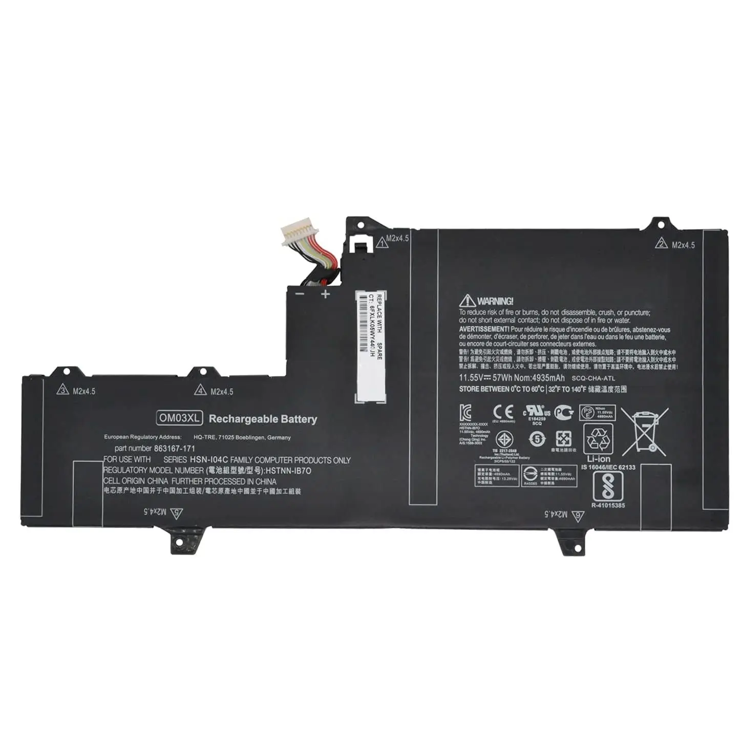 Original Battery OM03 for HP Elitebook series Batteries 3