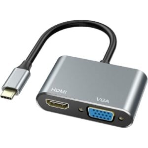 2 in 1 Converter USB C to HDMI + VGA Adapter