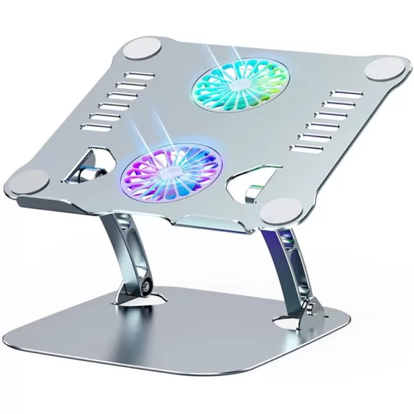 Metal Stand For Laptop, Height Adjustable, With RGB Fans type c Accessories