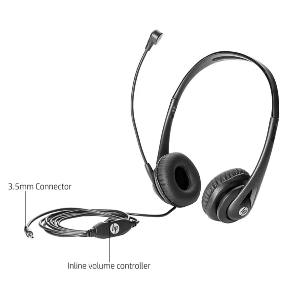 HP Wired Mic Headset T1A66AA, with Microphone for PC (3.5mm Stereo Connector) Accessories 4
