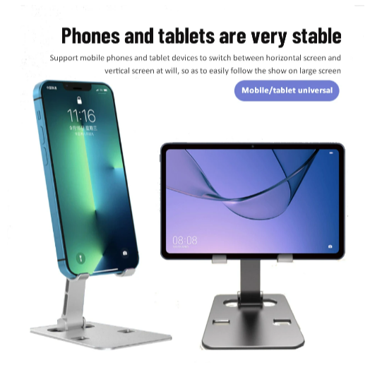 Metal Stand For phone and tablet, Height Adjustable, Foldable Accessories 3
