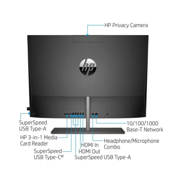HP ALL IN ONE PAVILION 24-K0024, I5-10400T, 12GB, 256GB SSD, 23.8-inch FHD Touchscreen, W11 All in One 3