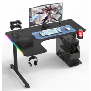 Gaming Table L-Shaped, RGB, Carbon Fiber Black Accessories