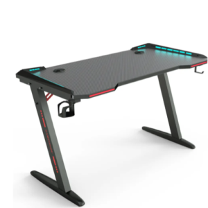 Gaming Desk 120CM, Z-Shaped, RGB, Carbon Fiber Black