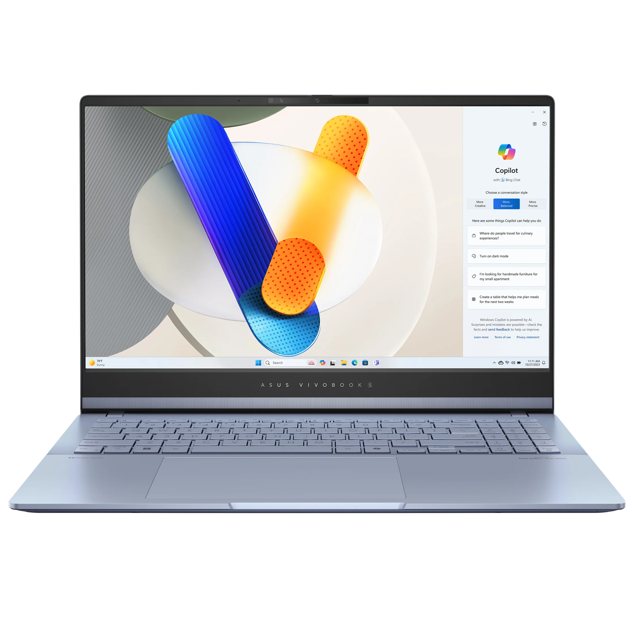 ASUS Vivobook S15 S5506MA-WS76, Ultra 7-155h, 16GB OB, 1TB Nvme, 15.6-inch 3K OLED 120Hz, Intel Arc 4GB, Windows 11