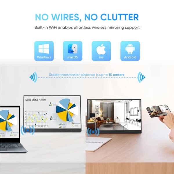 Wireless Portable Screen S43-4, 15.6-inch FHD, USB C and Mini HDMI - Image 5