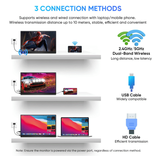 Wireless Portable Screen S43-4, 15.6-inch FHD, USB C and Mini HDMI - Image 9