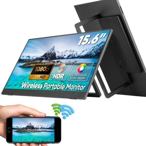 Wireless Portable Screen S43-4, 15.6-inch FHD, USB C and Mini HDMI