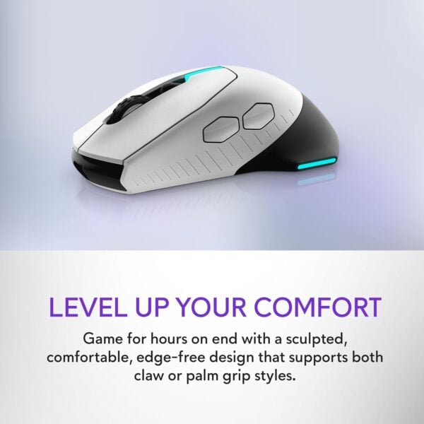 Alienware Wireless Gaming Mouse AW610M, 7 buttons, wireless and wired, up to 16000 DPI - Image 2