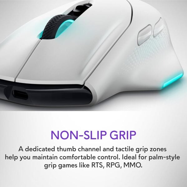 Alienware Wireless Gaming Mouse AW620M, 7 buttons, wireless and wired, up to 26000 DPI - Image 3