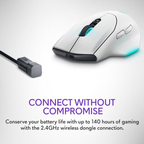 Alienware Wireless Gaming Mouse AW620M, 7 buttons, wireless and wired, up to 26000 DPI - Image 5