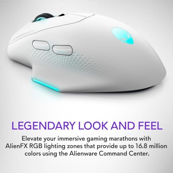 Alienware Wireless Gaming Mouse AW620M, 7 buttons, wireless and wired, up to 26000 DPI - Image 6