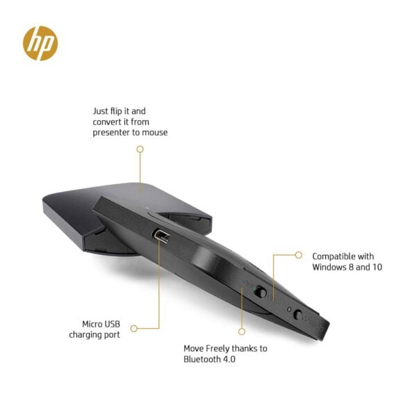 HP Elite Presenter Mouse Wireless 2CE30AA#UUF, Converts from mouse to presenter mode - Image 4
