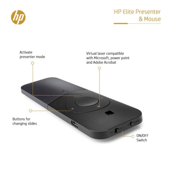 HP Elite Presenter Mouse Wireless 2CE30AA#UUF, Converts from mouse to presenter mode - Image 3