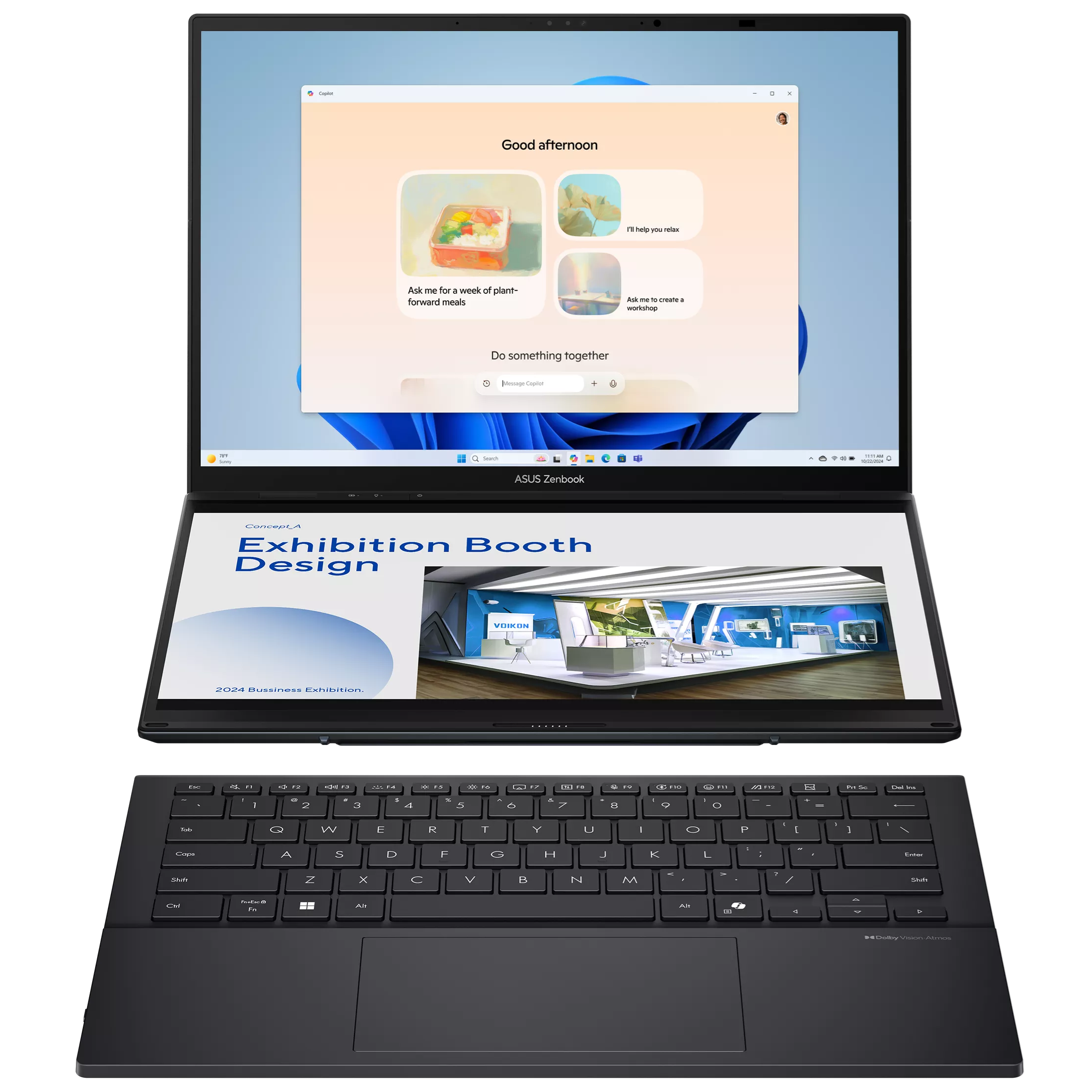 ASUS Zenbook Duo UX8406CA-IS99T, Ultra 9-285H, 32GB OB, 2TB Nvme, Two 14-inch OLED WUXGA Touchscreen, Windows 11