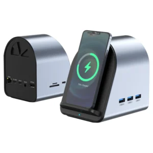 Docking Station 10 in 1 USB-C / Type-C HUB Adapter, Support Phone Wireless Charger