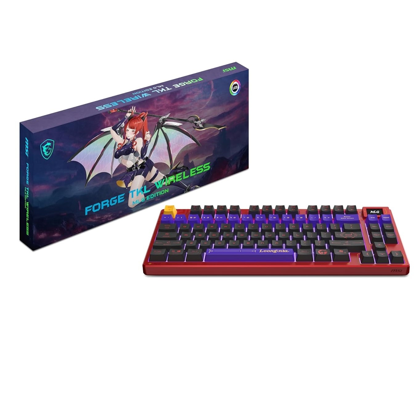 MSI Forge MLG GK600 TKL, Wireless Gaming Keyboard, Tenkeyless design, 20 mode RGB, MLG Special Edition