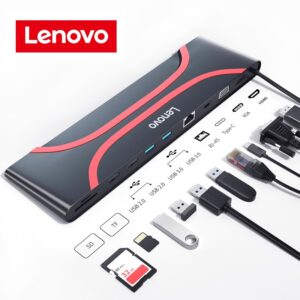 Lenovo USB Hub Docking Station 10 In 1 VGA PD USB Hub Multifunction Type C Hub