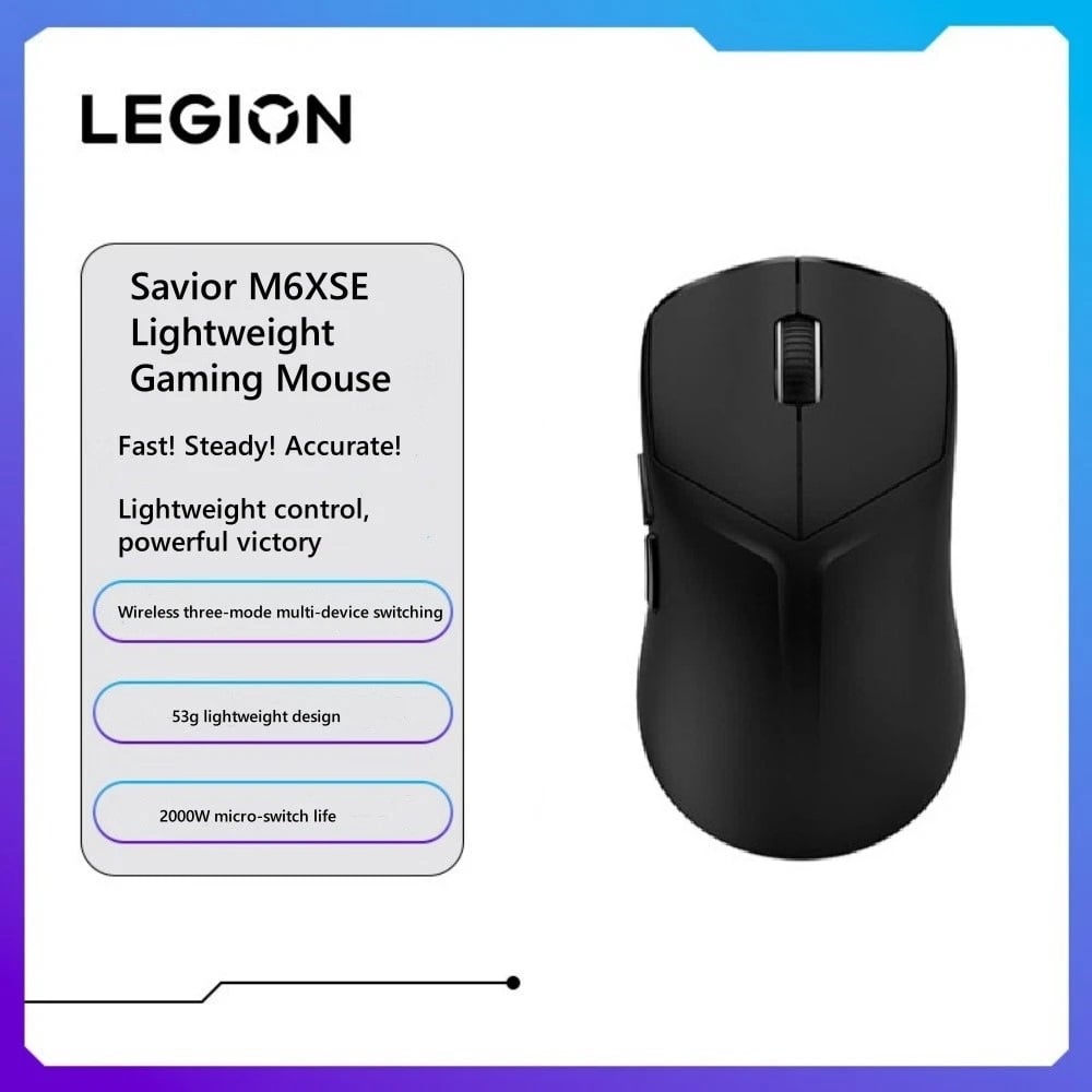 Lenovo Legion M6X SE Gaming Mouse 3-Mode BT/Wireless/USB-C RGB 8000 DPI (Black) - Image 3
