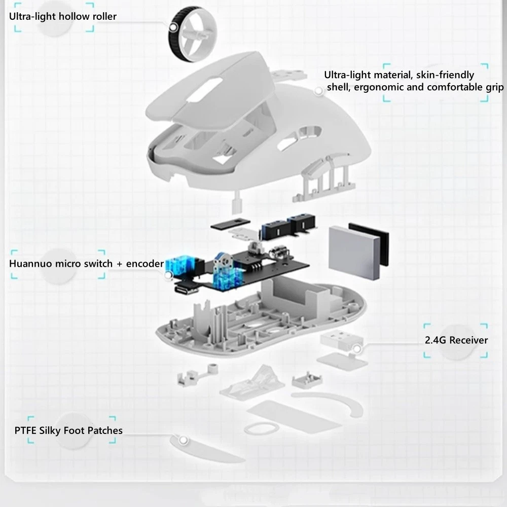 Lenovo Legion M6X SE Gaming Mouse 3-Mode BT/Wireless/USB-C RGB 8000 DPI (White) - Image 7