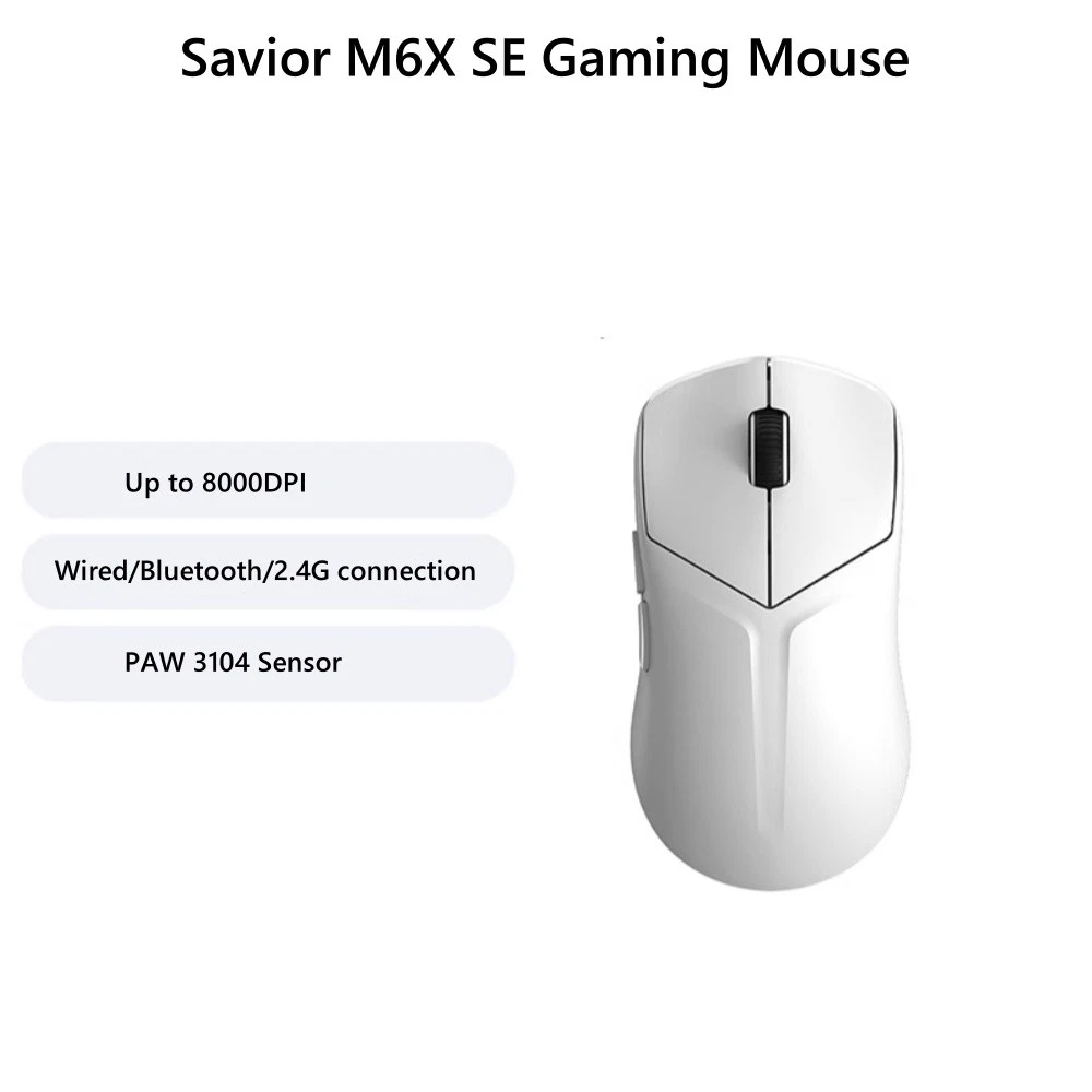 Lenovo Legion M6X SE Gaming Mouse 3-Mode BT/Wireless/USB-C RGB 8000 DPI (White) - Image 2