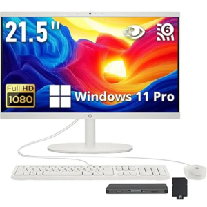 White HP AIO viewed from the front on a white background.