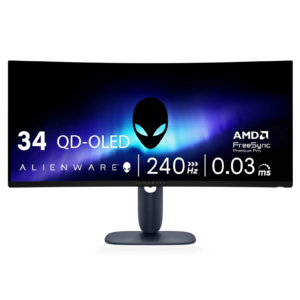 Alienware AW3425DW, 34-inch Curved Gaming Monitor, UW-QHD 240Hz QD-OLED,0.03ms