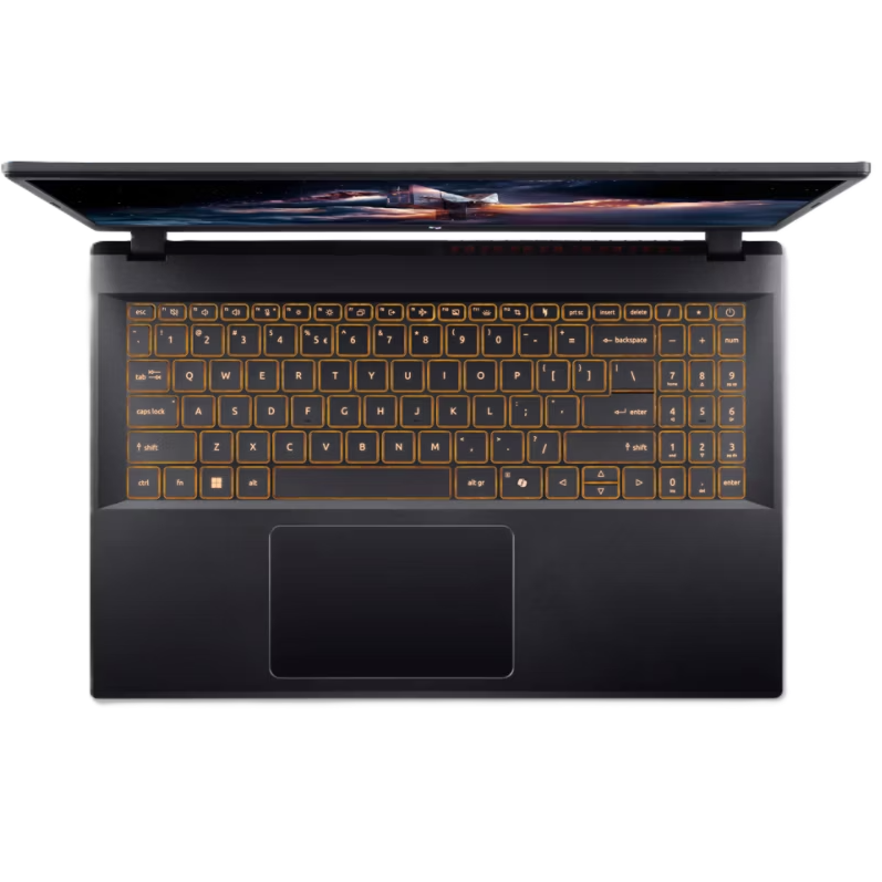 An open Acer Nitro V15 ANV15-52-778V laptop viewed from the top on a white background.