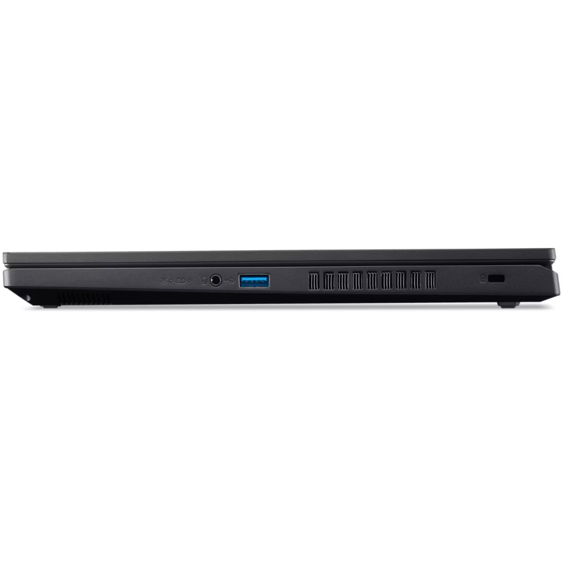 A closed Acer Nitro V15 ANV15-52-778V laptop viewed from the side on a white background.