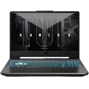 An open ASUS TUF Gaming A15 FA506NCR laptop viewed from the front on a white background.