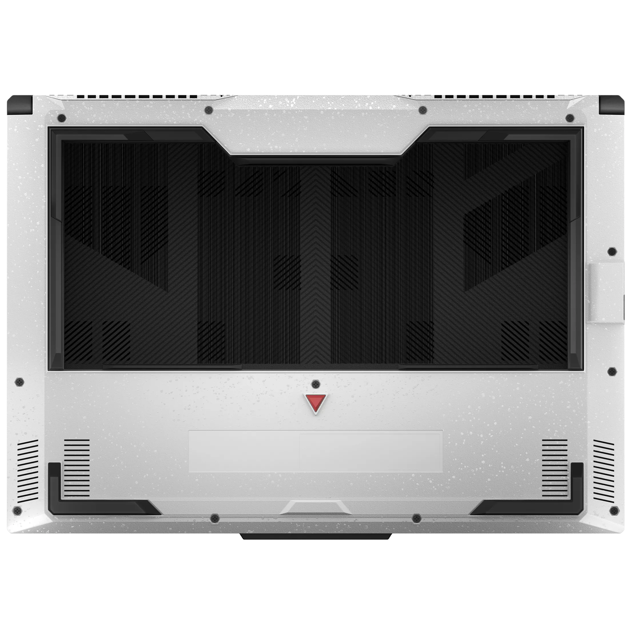 The bottom base of a closed ASUS TUF Gaming F15 FX507ZC4 laptop showing the cooling vents on a white background.