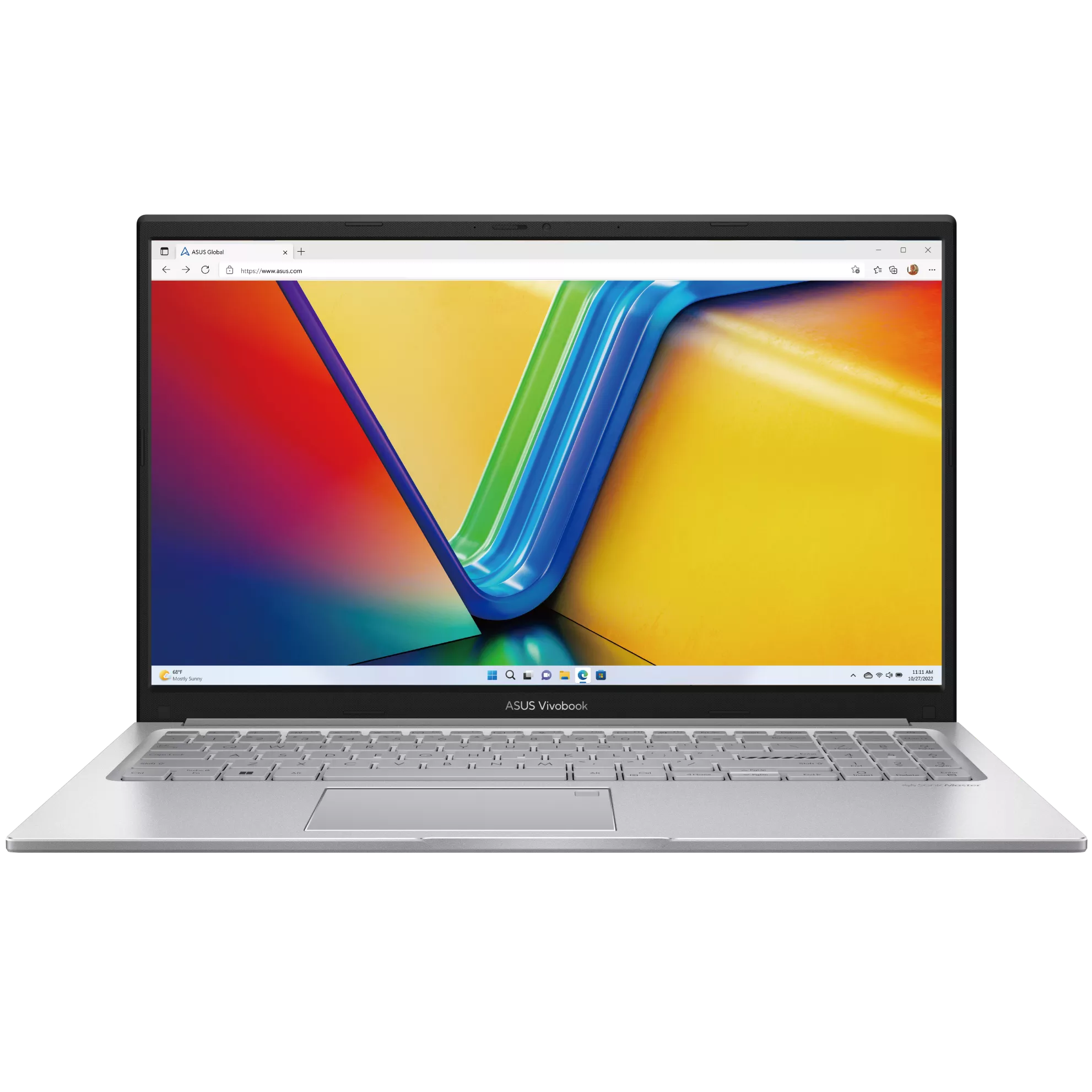 An open ASUS Vivobook 15 F1504VAP-IH79T laptop viewed from the front on a white background.