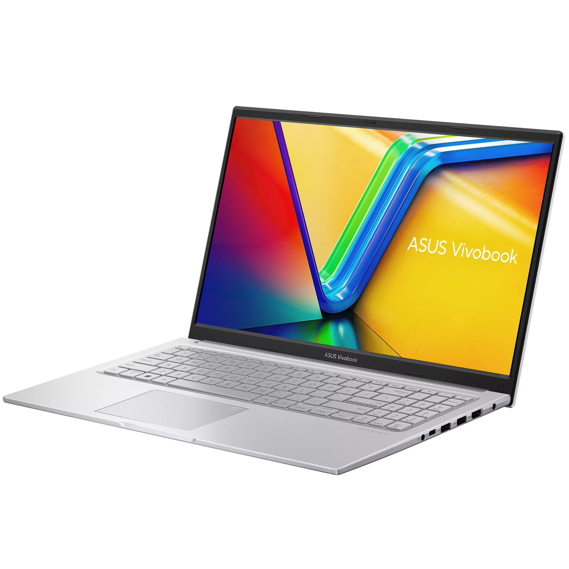 An open ASUS Vivobook 15 F1504VAP-IH79T laptop with an isometric view on a white background.