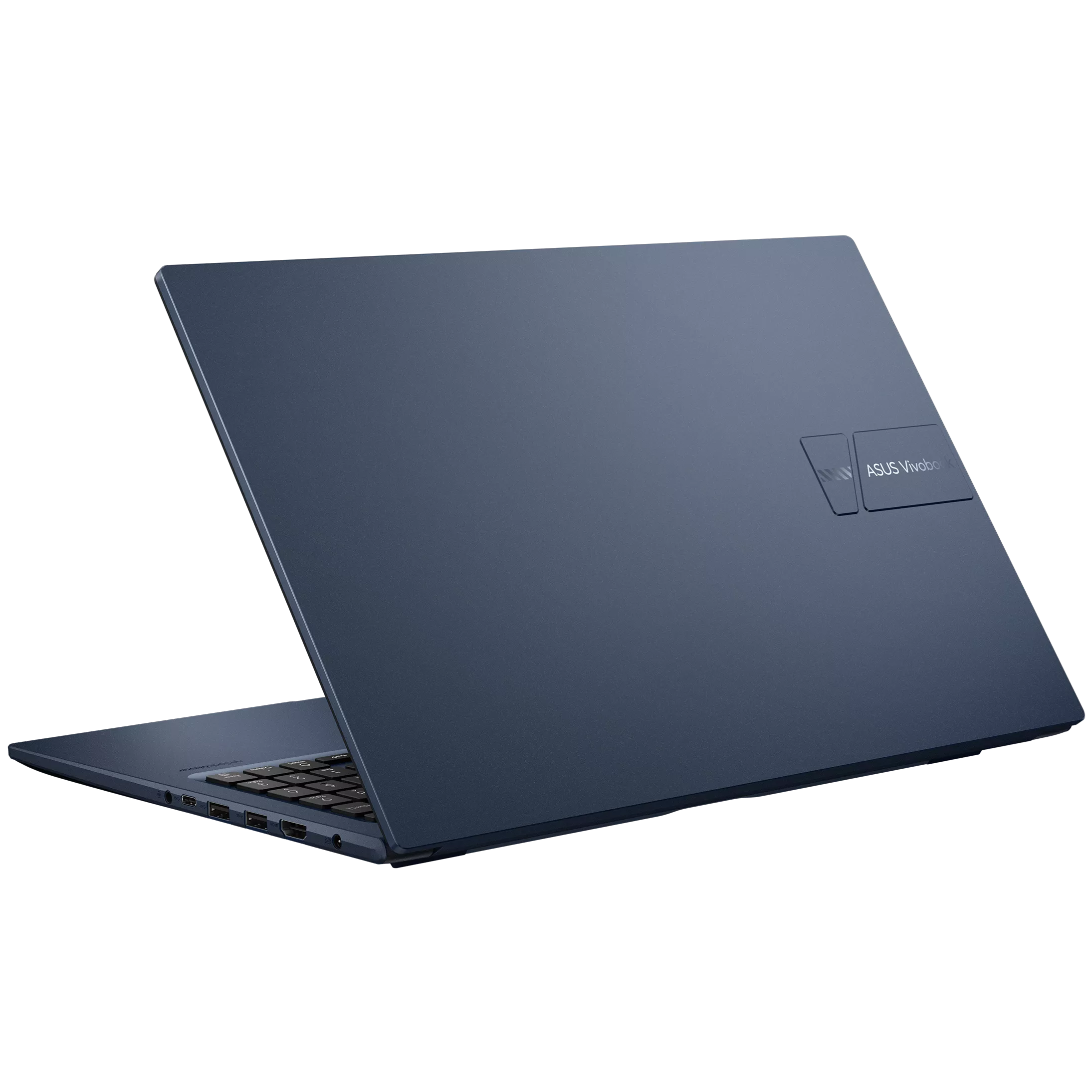 An open ASUS Vivobook 15 F1504ZA-WH52 laptop with an isometric view on a white background.