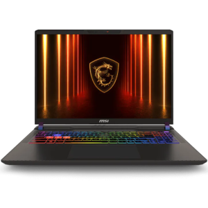 An open MSI VECTOR 16 HX AI A2XWJG laptop viewed from the front on a white background.