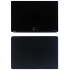 Back and front view of a screen replacement for a Macbook Air A3241 Midnight.