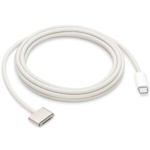 Starlight Apple USB-C to MagSafe 3 Cable viewed from an isometric angle on a white background.