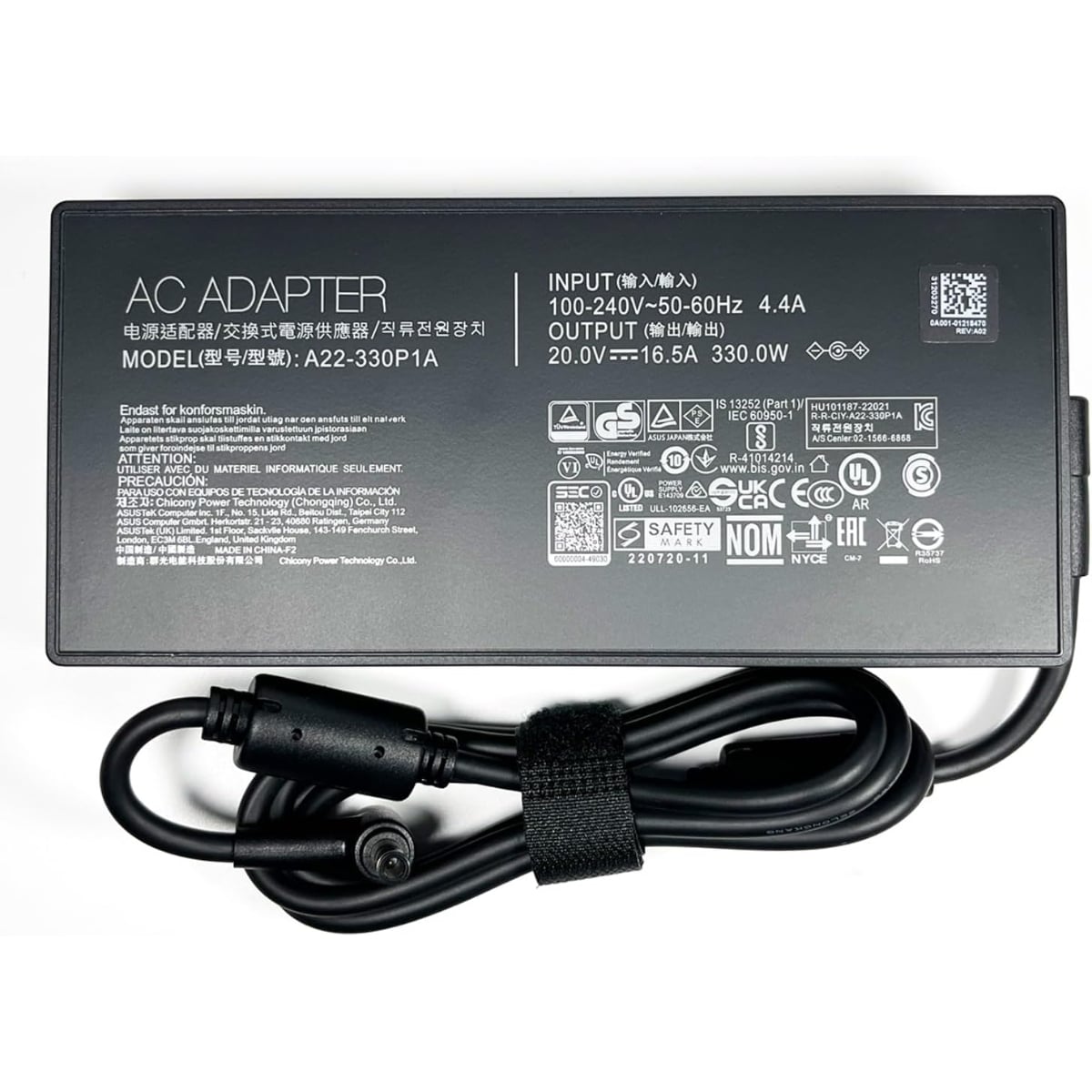 Adapter ASUS 20V 16.5A 330W 6.0x3.7mm New Shape