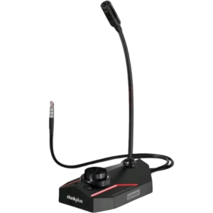 Microphone Lenovo ThinkPlus viewed from an isometric angle on a white background.