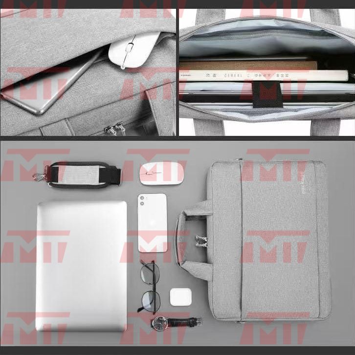 Layout showing storage capacity and internal compartments for a 15.6-inch laptop, tablet, mouse, and daily essentials.