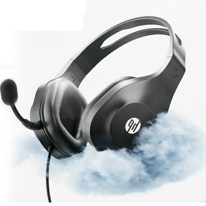 Marketing hero shot showing the headset floating over cloud imagery to emphasize light weight and wearing comfort.