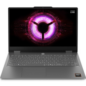 Front-facing straight-on view of the open laptop, highlighting the slim display bezels, integrated webcam notch at the top, and vibrant 15.6-inch screen.